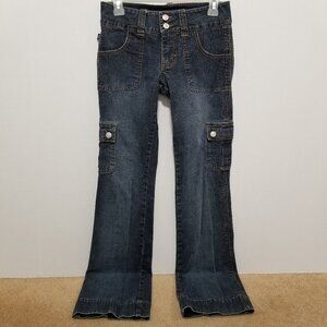 Tyte jeans 5 cargo utility bootcut flare denim stretch Y2K VINTAGE low rise